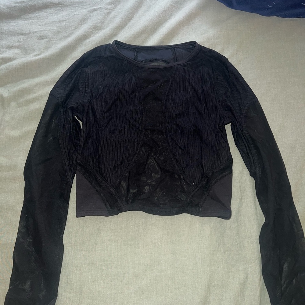 Lululemon Black Mesh Long Sleeve Top